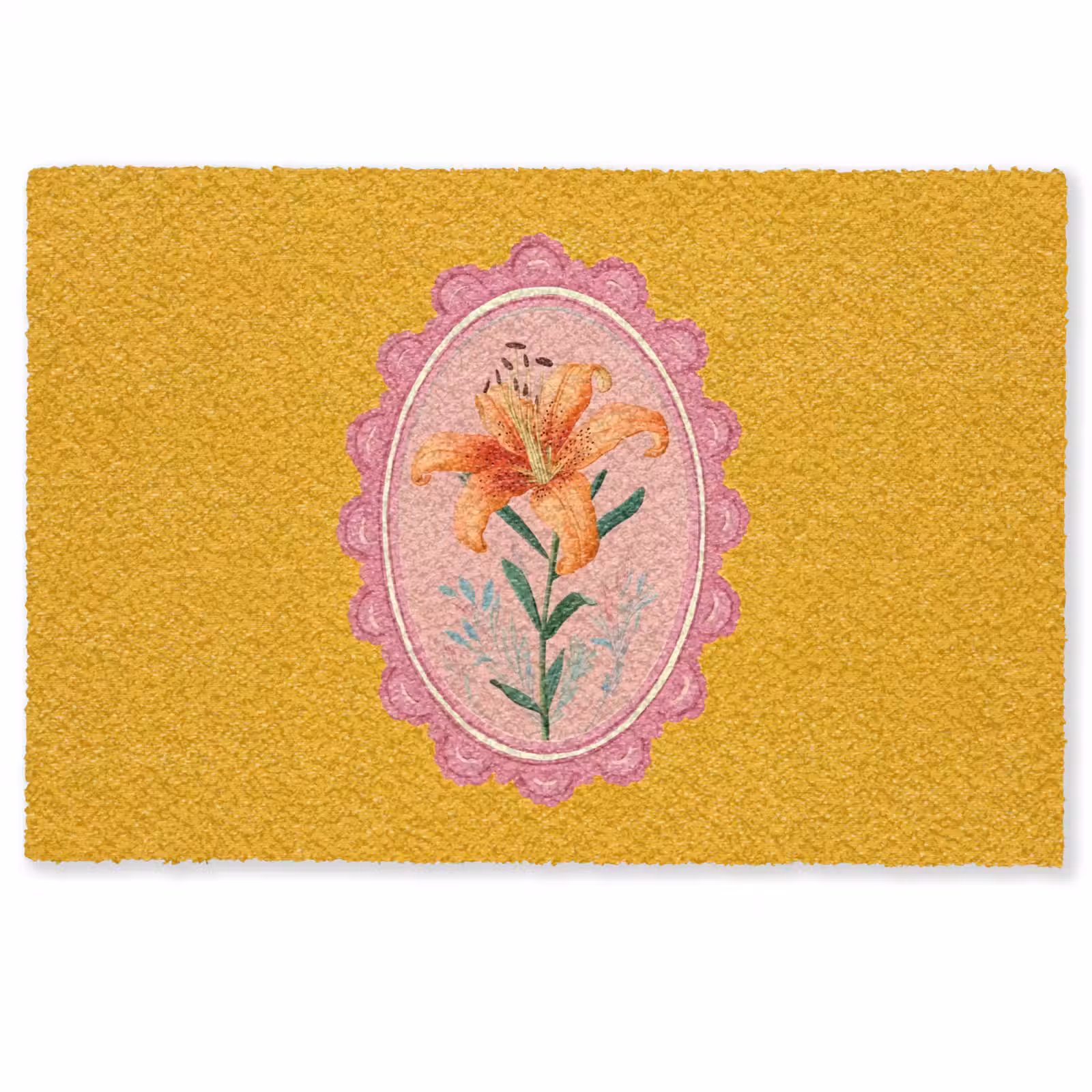 Deurmat - Lelie - Oranje - Lijst - Ovaal — 1