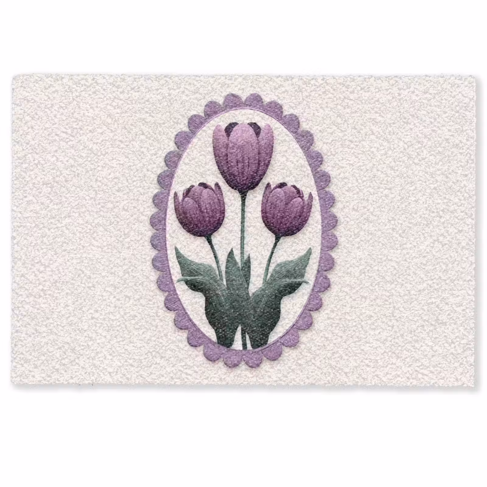 Deurmat - Tulpen - Paars - Lijst - Bladeren — 1