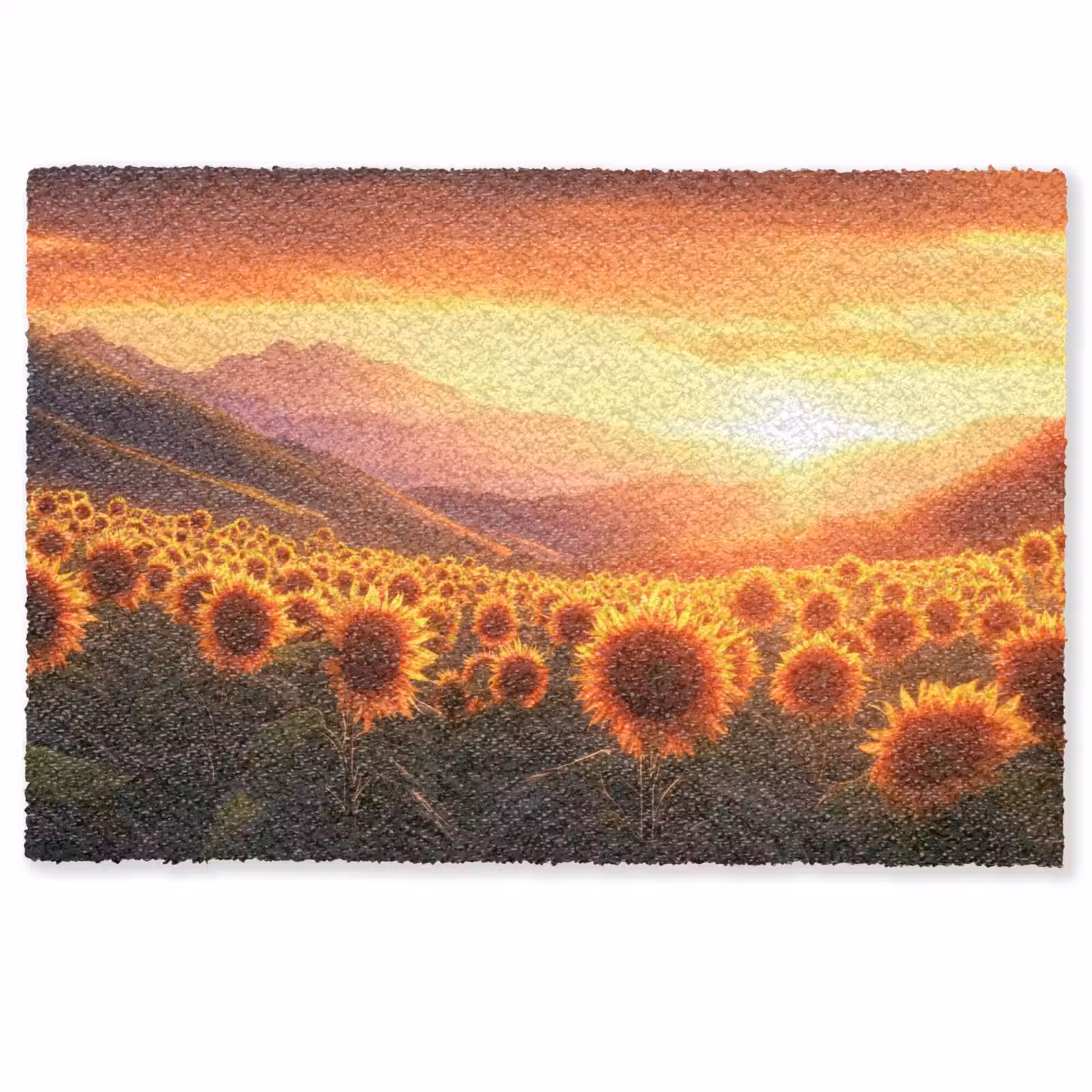 Deurmat - Zonnebloemen - Zonsondergang - Landschap — 1