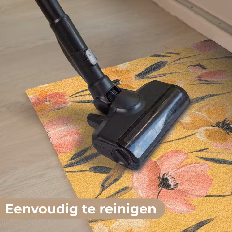 Deurmat - Bloemen - Geschilderd - Geel — 9