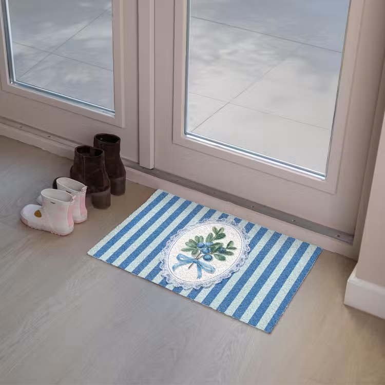 Deurmat - Illustratie - Bessen - Blauw - Strepen — 8