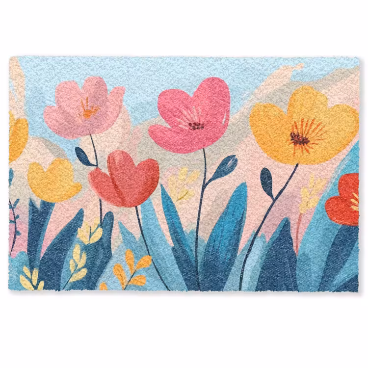 Deurmat - Illustratie - Bloemen - Kleurrijk — 1