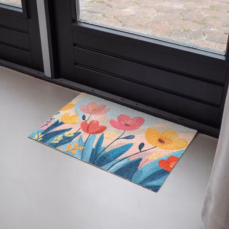 Deurmat - Illustratie - Bloemen - Kleurrijk — 2