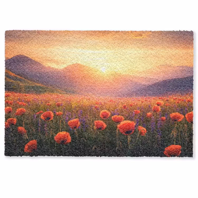 Deurmat - Landschap - Zonsondergang - Bloemenveld — 1