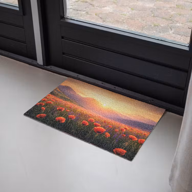 Deurmat - Landschap - Zonsondergang - Bloemenveld — 2