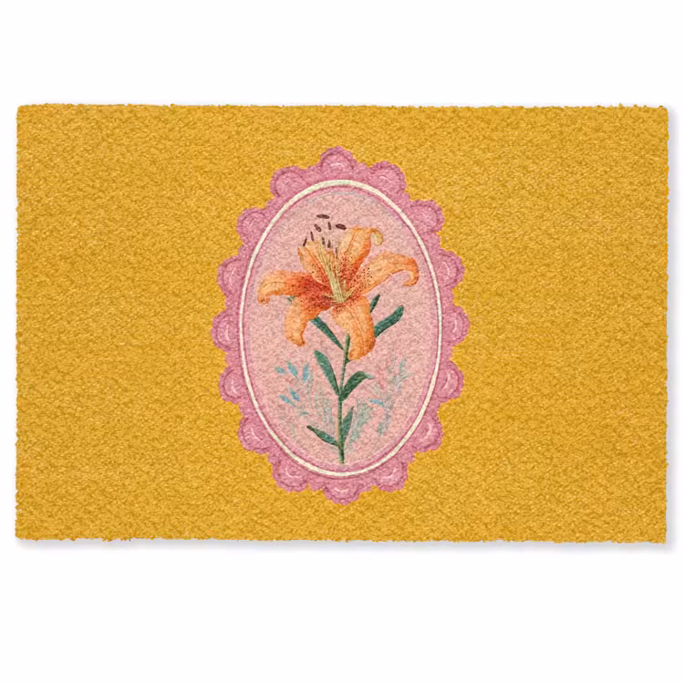 Deurmat - Lelie - Oranje - Lijst - Ovaal — 1