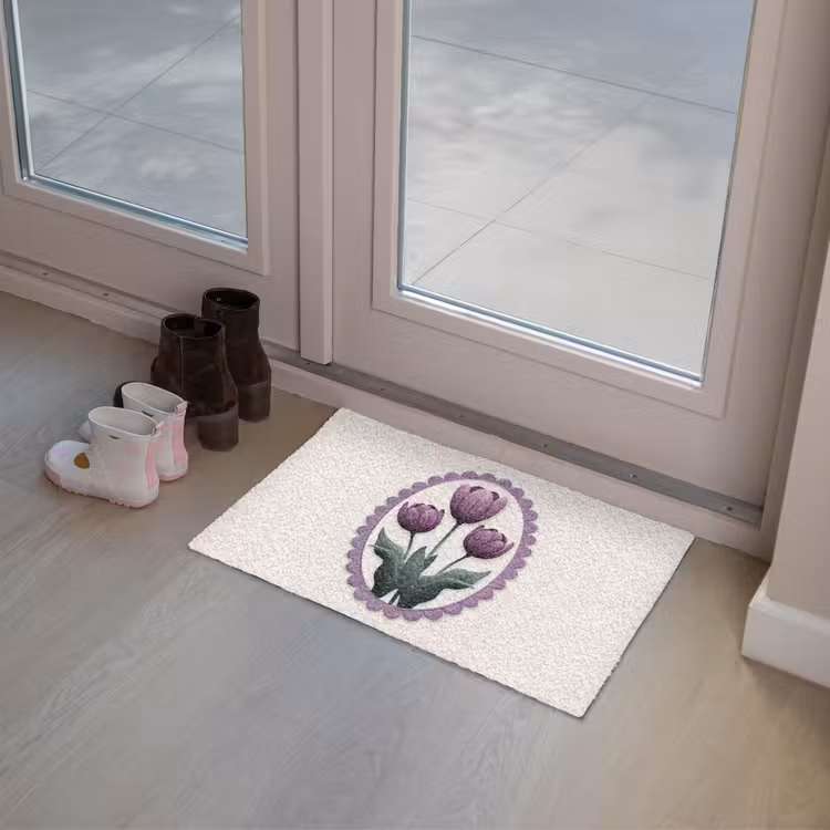 Deurmat - Tulpen - Paars - Lijst - Bladeren — 8