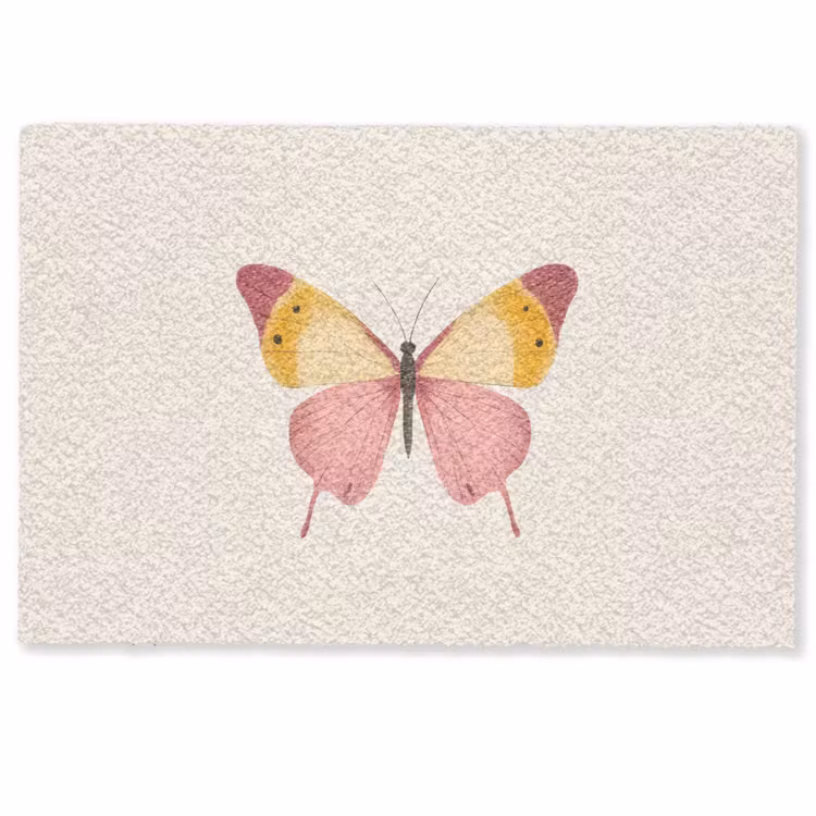 Deurmat - Vlinder - Illustratie - Roze — 1