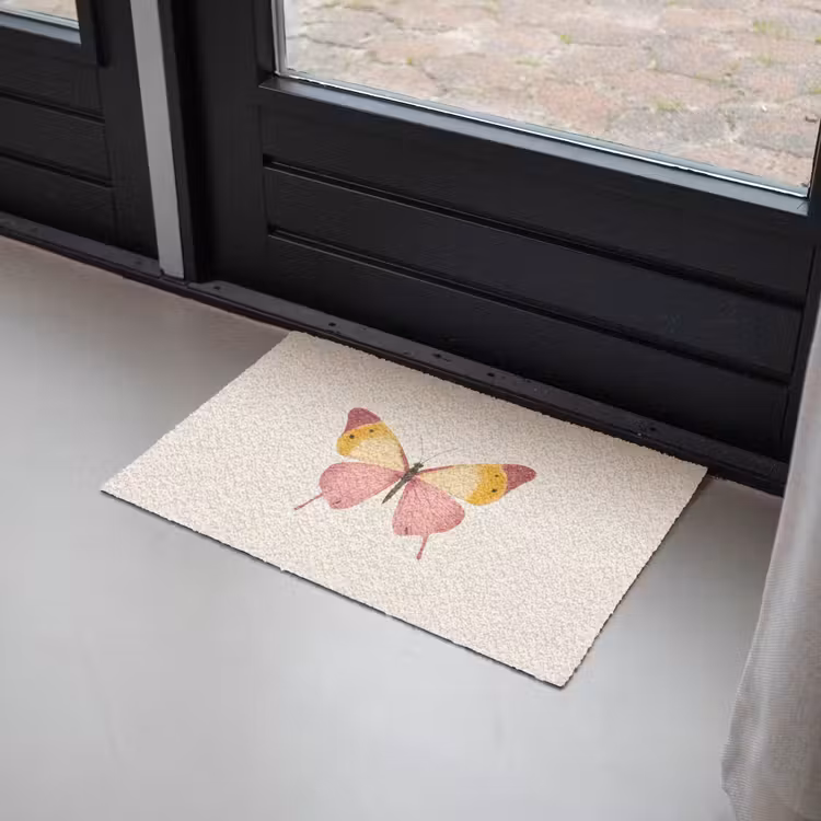 Deurmat - Vlinder - Illustratie - Roze — 2
