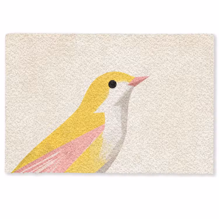 Deurmat - Vogel - Minimalistisch - Geel — 1