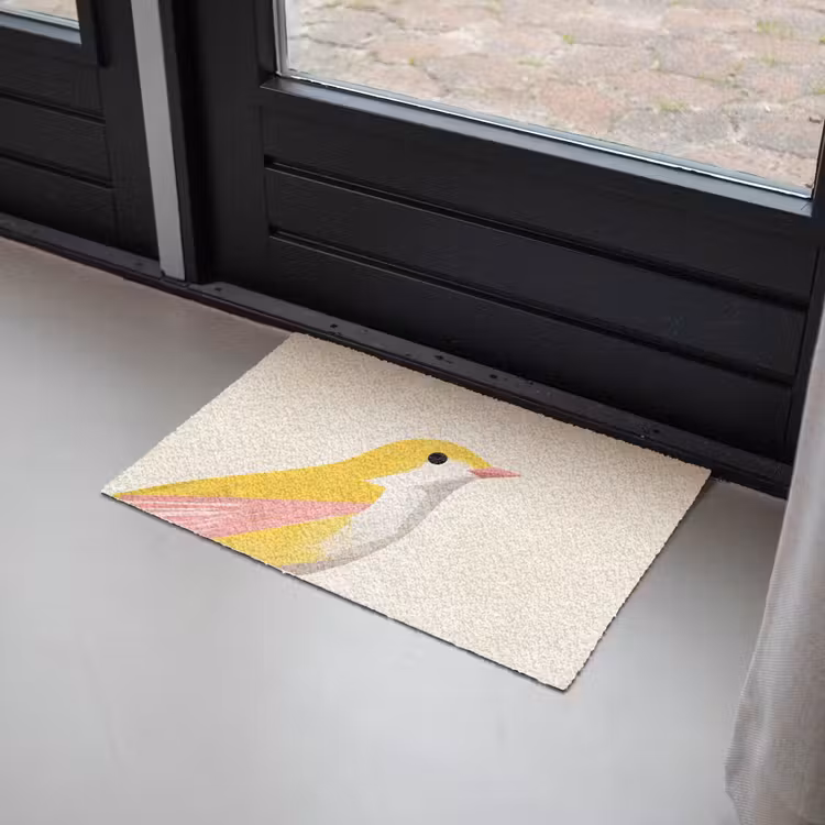 Deurmat - Vogel - Minimalistisch - Geel — 2