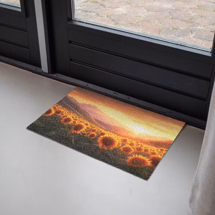 Deurmat - Zonnebloemen - Zonsondergang - Landschap — 2