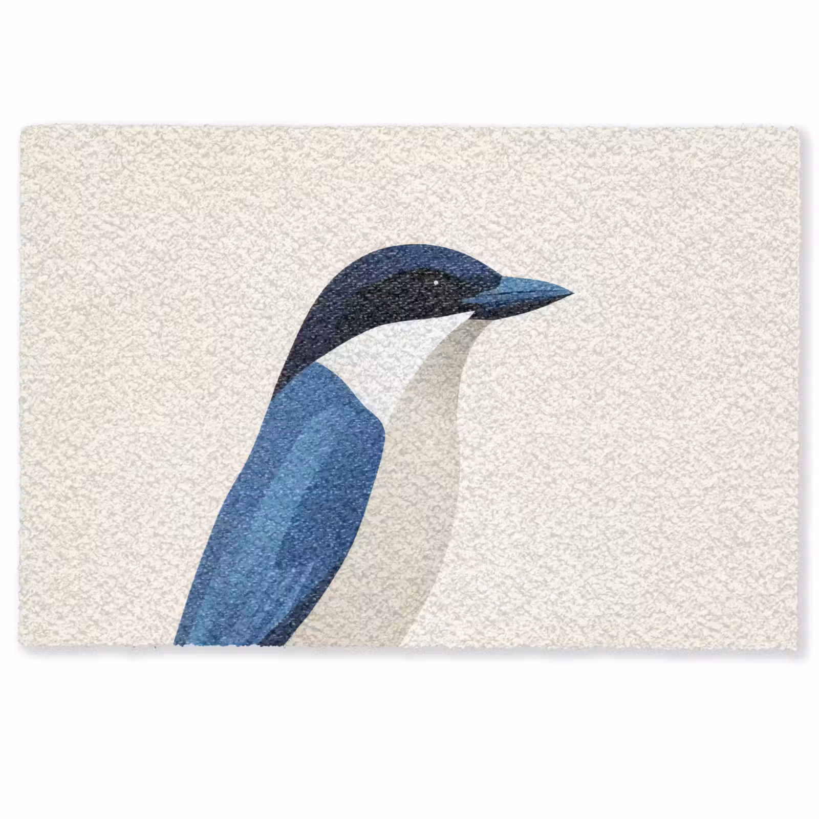 Deurmat - Illustratie - Blauw - Vogel — 1