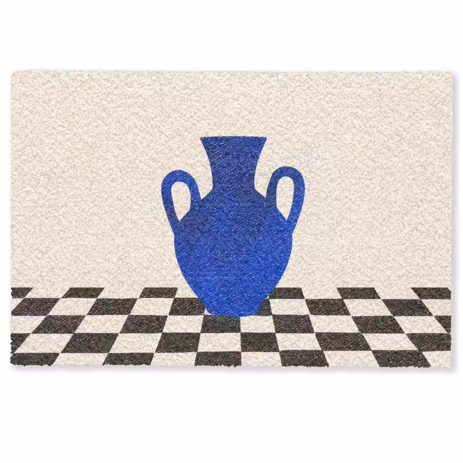 Deurmat - Vaas - Blauw - Geblokt - Modern — 1