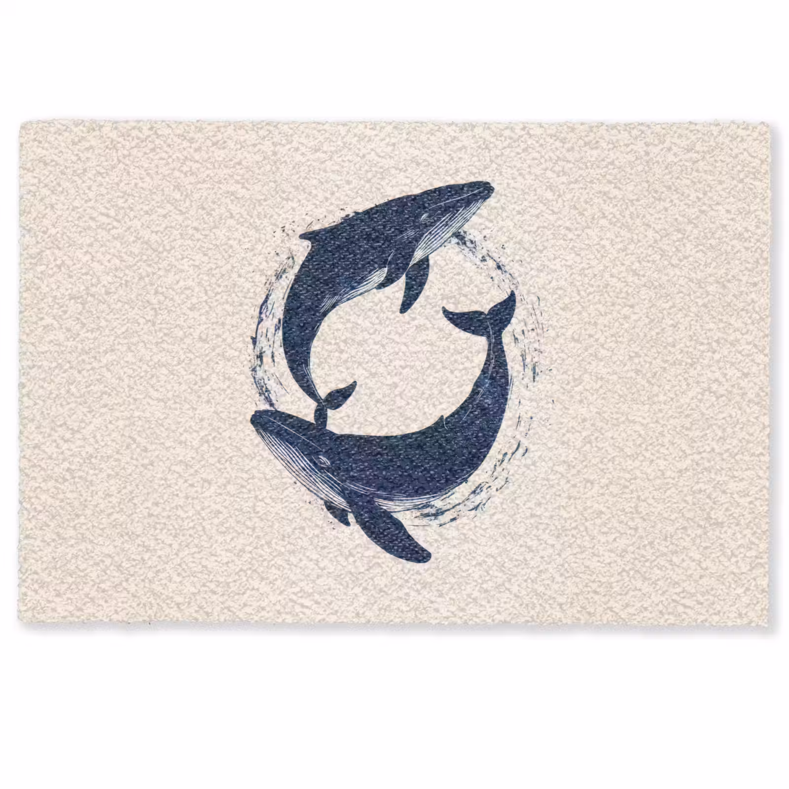Deurmat - Walvissen - Spetters - Cirkel - Donkerblauw — 1