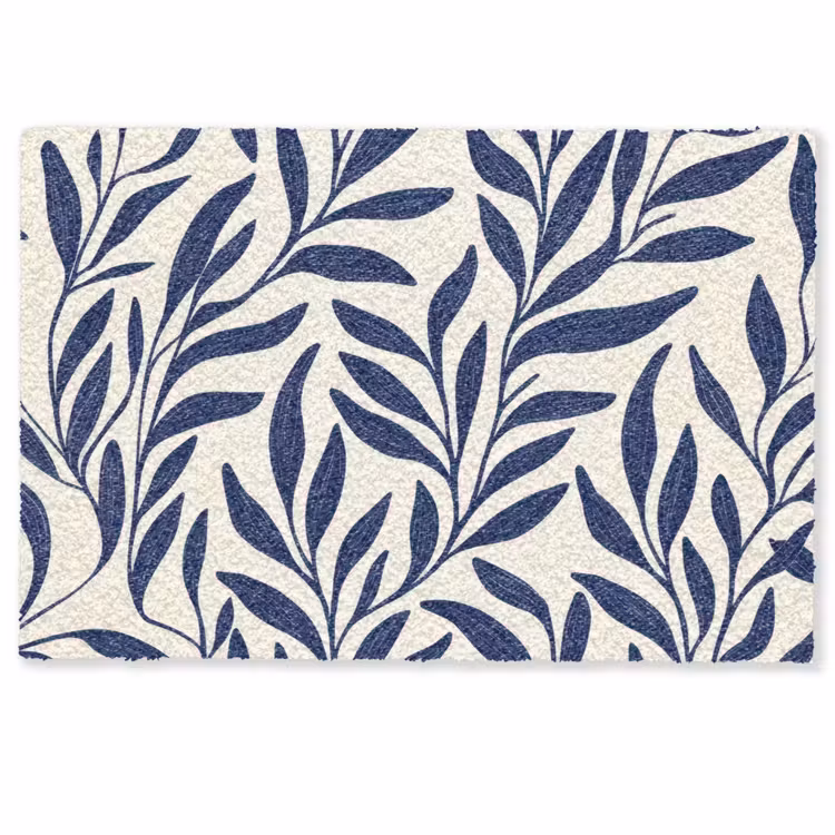 Deurmat - Bladeren - Klimop - Donkerblauw — 1