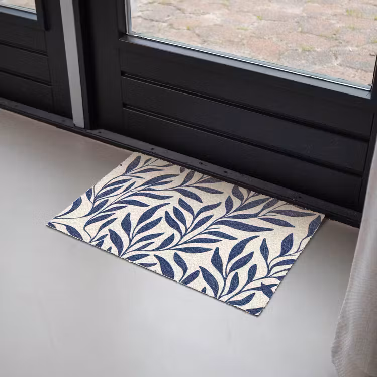 Deurmat - Bladeren - Klimop - Donkerblauw — 2