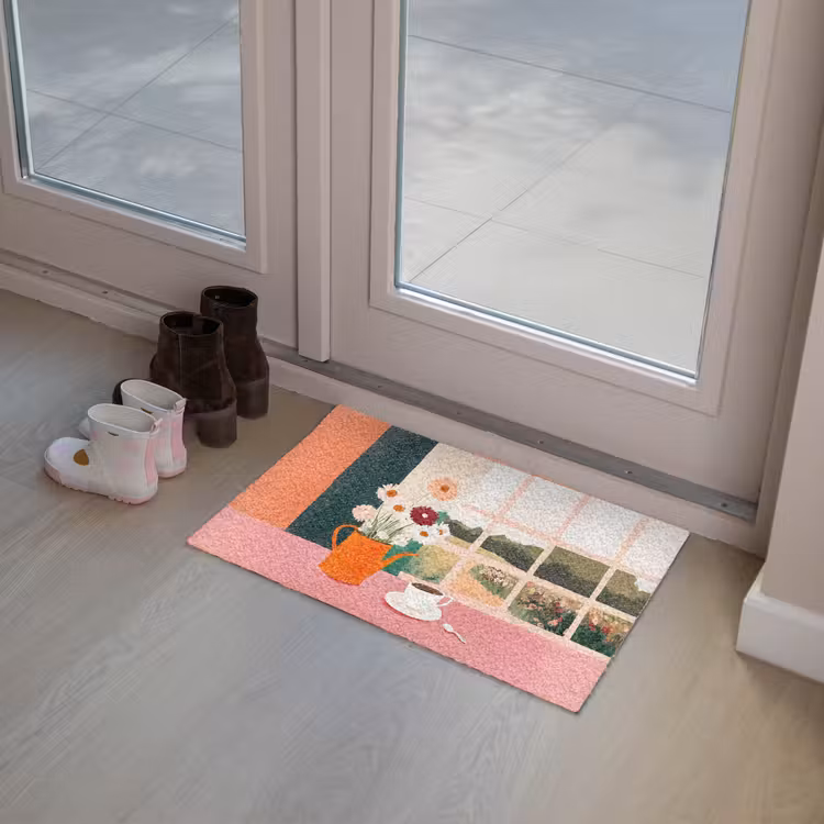 Deurmat - Bloemen - Koffie - Raam — 8