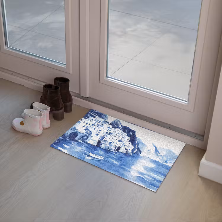 Deurmat - Dorp - Rotswand - Roeiboot - Water — 8