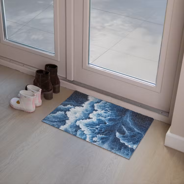 Deurmat - Golven - Blauw - Schuim — 8