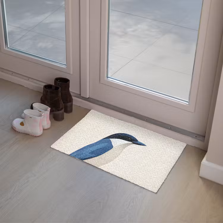 Deurmat - Illustratie - Blauw - Vogel — 8