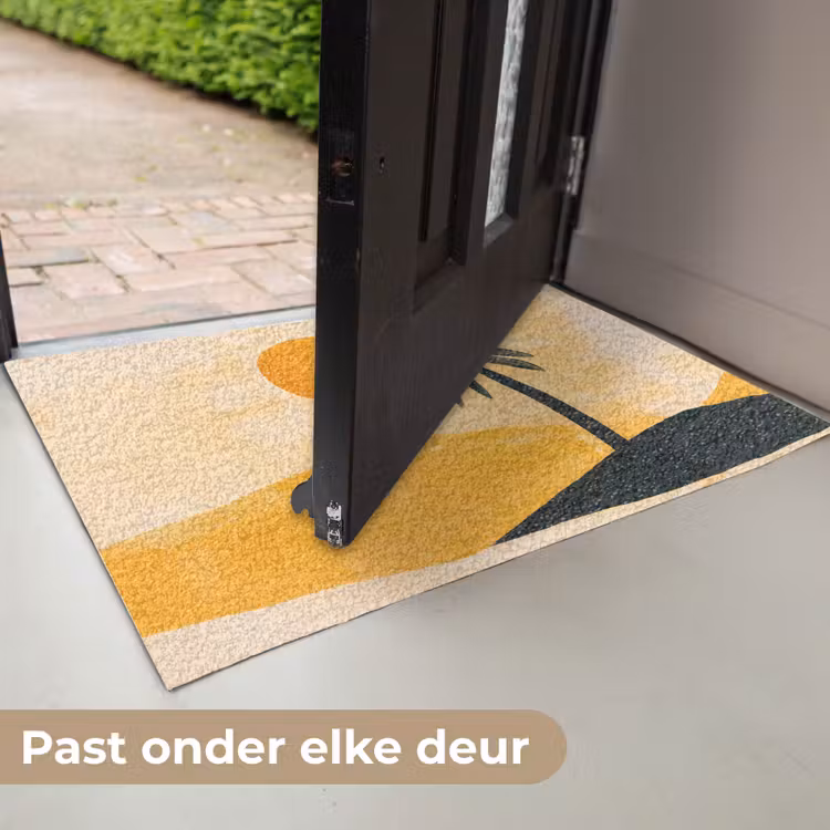 Deurmat - Illustratie - Palmboom - Zon - Heuvels — 7