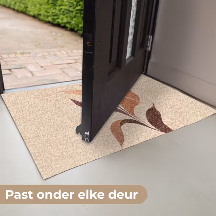 Deurmat - Minimalistisch - Bloem - Bladeren - Beige — 7