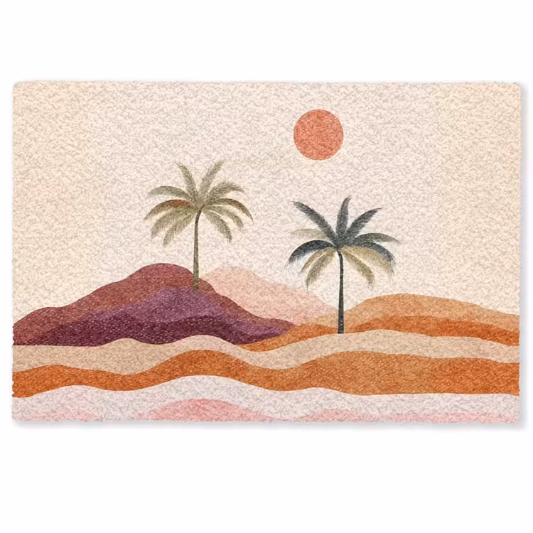 Deurmat - Palmbomen - Abstract - Zon - Heuvels — 1