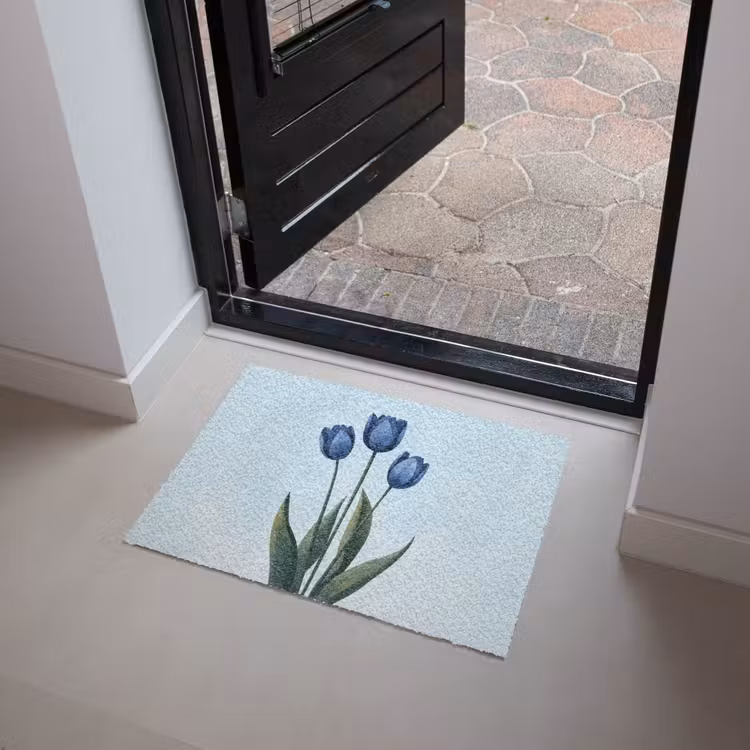 Deurmat - Tulpen - Blauw - Bladeren — 4