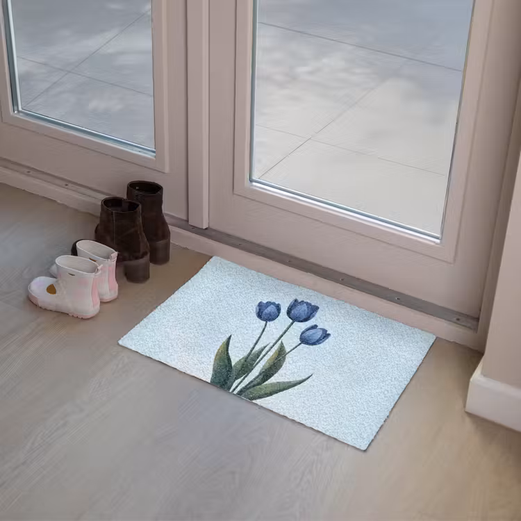 Deurmat - Tulpen - Blauw - Bladeren — 8