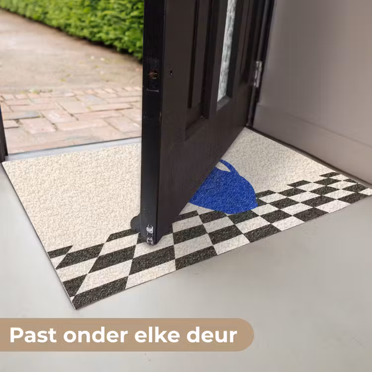 Deurmat - Vaas - Blauw - Geblokt - Modern — 7