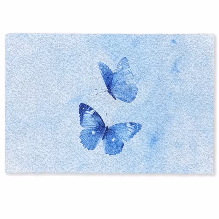 Deurmat - Vlinders - Sierlijk - Blauw — 1