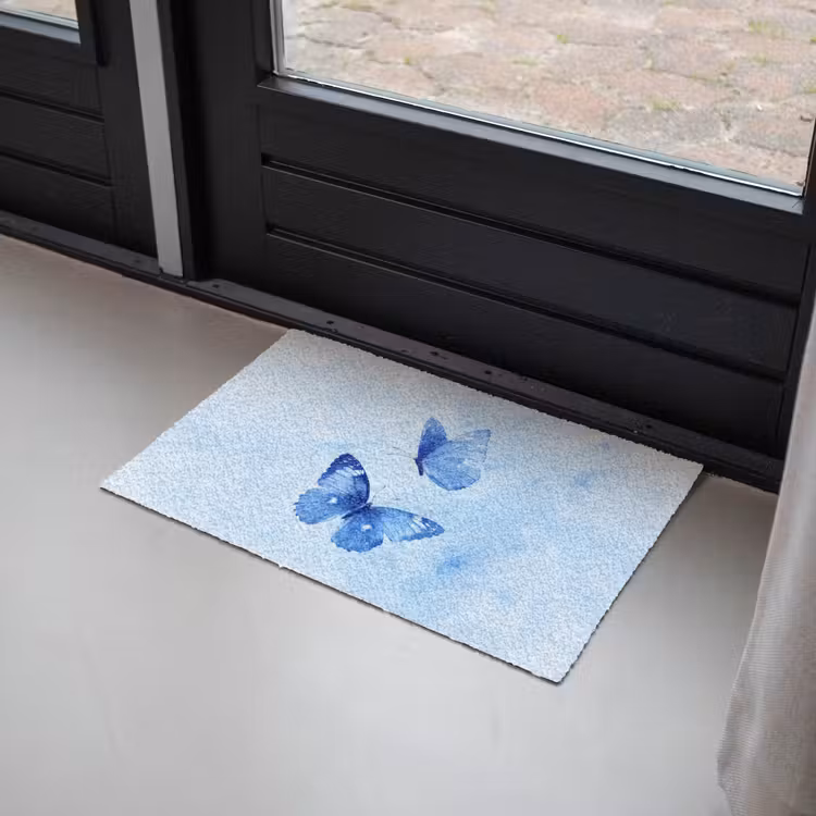 Deurmat - Vlinders - Sierlijk - Blauw — 2