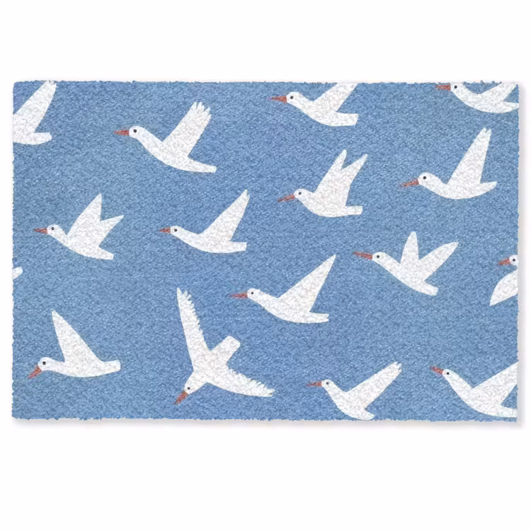 Deurmat - Vogels - Wit - Patroon — 1
