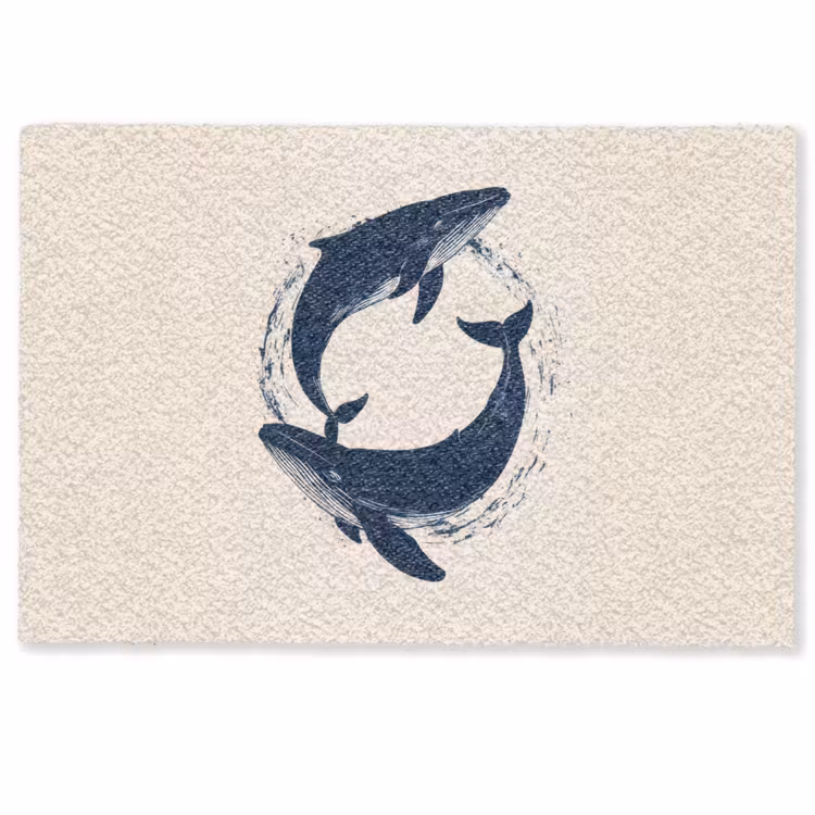 Deurmat - Walvissen - Spetters - Cirkel - Donkerblauw — 1
