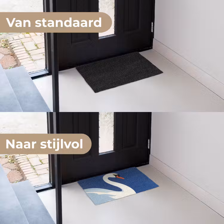 Deurmat - Zwaan - Wit - Snavel - Illustratie — 3