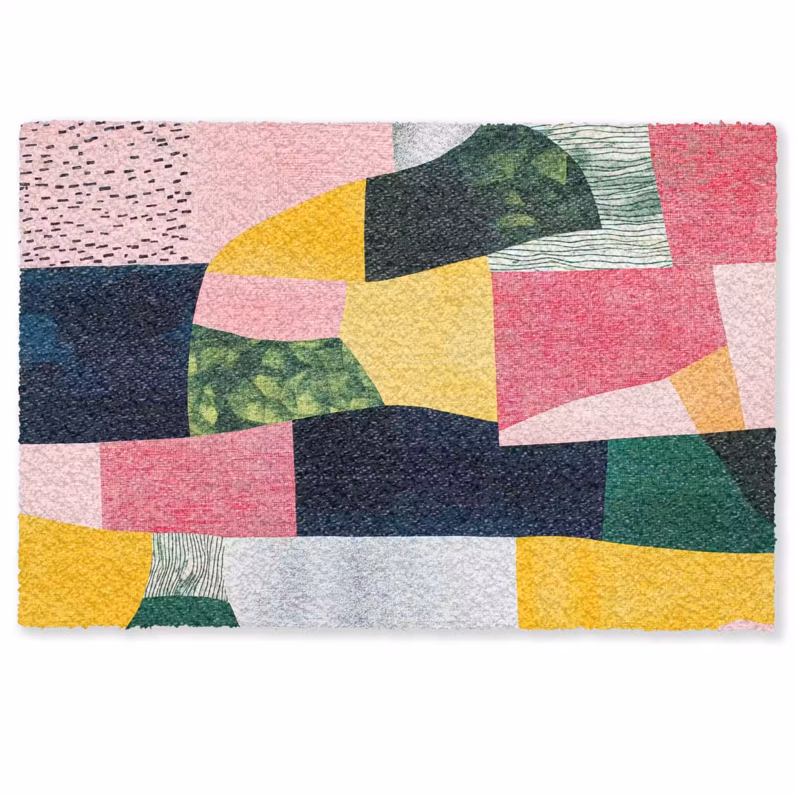 Deurmat - Abstract - Roze - Lappen - Vormen - Geel — 1
