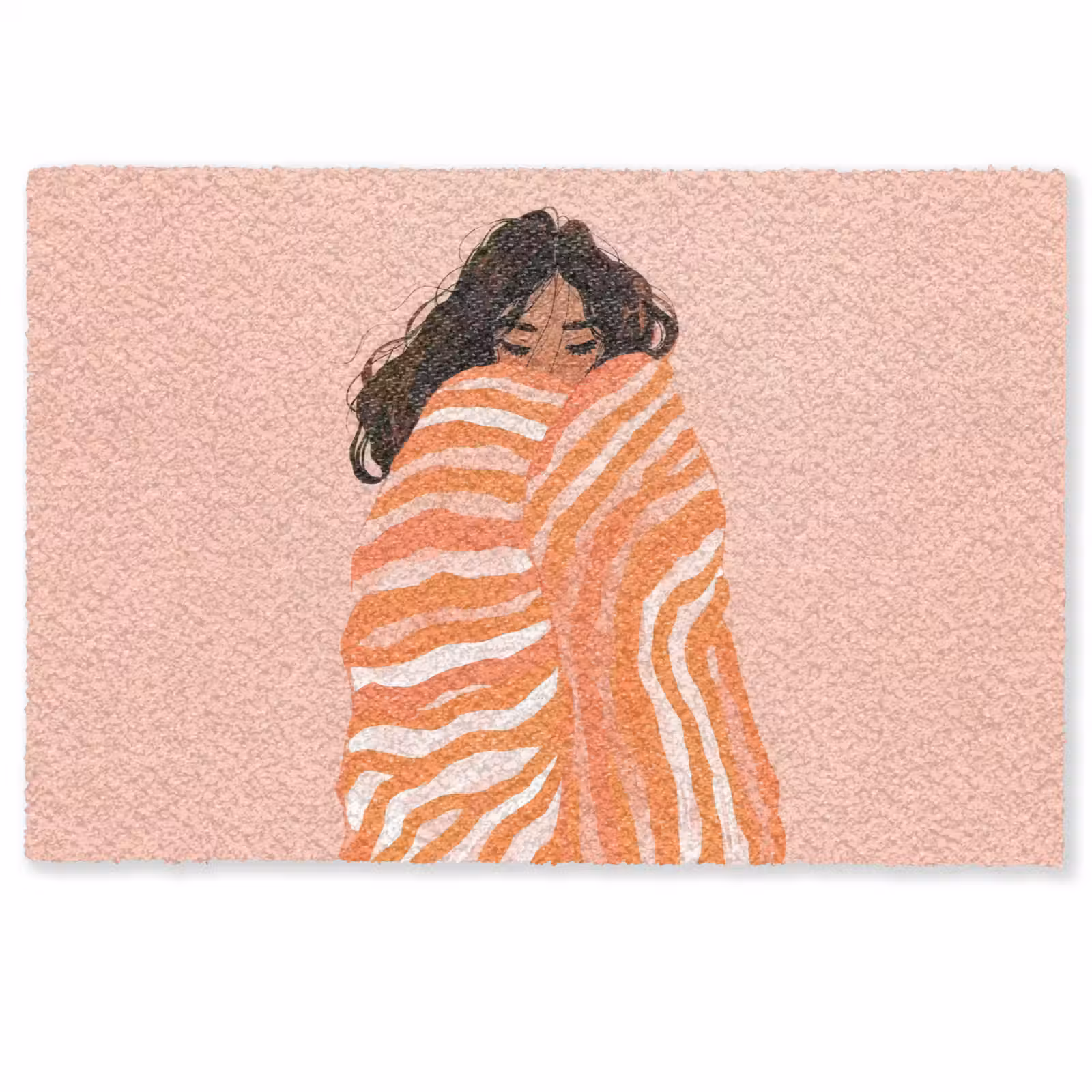 Deurmat - Meisje - Deken - Gestreept - Oranje — 1