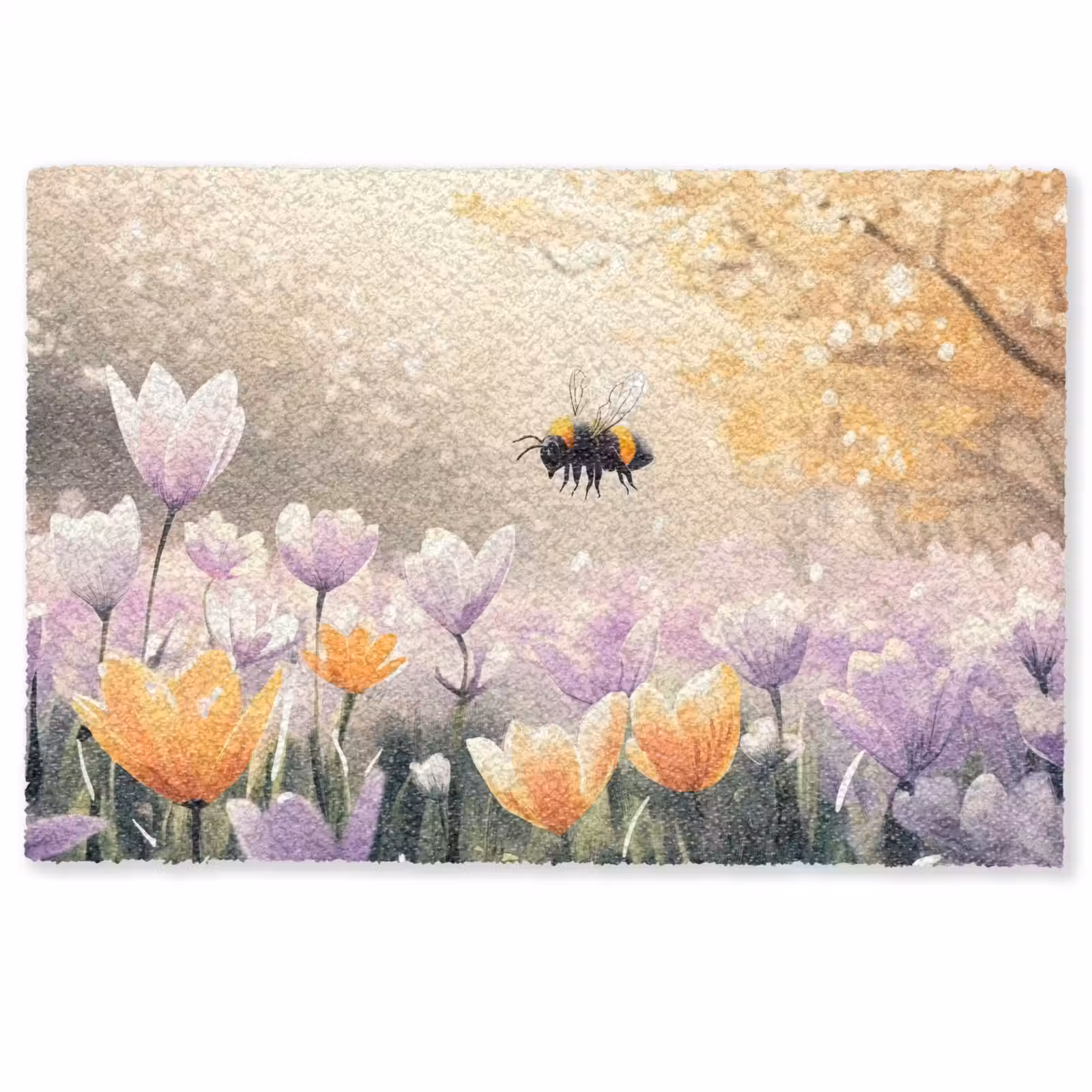 Deurmat - Viooltjes - bij - Zonlicht — 1