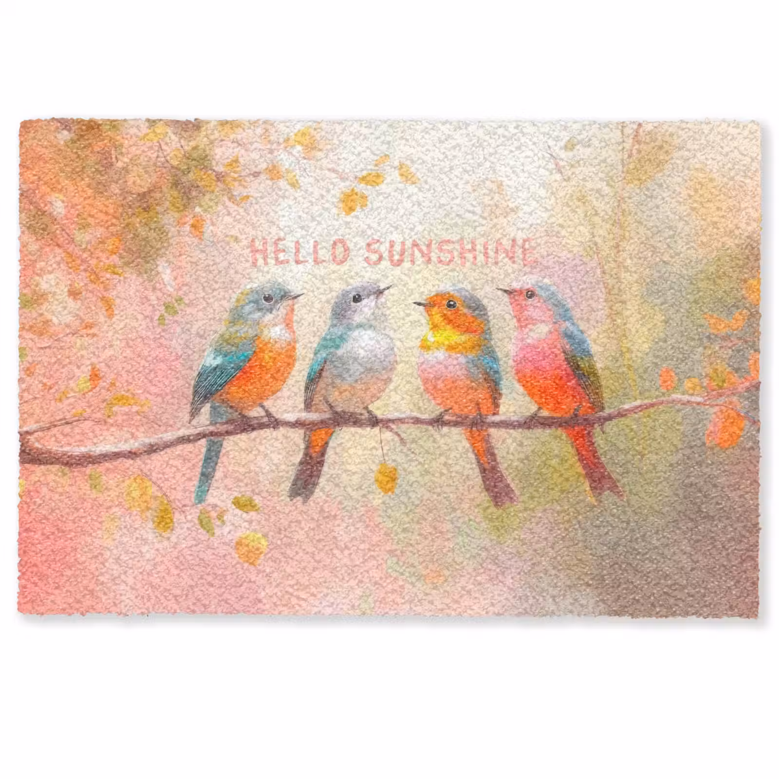 Deurmat - Vogels - Tak - Quote - Roze — 1
