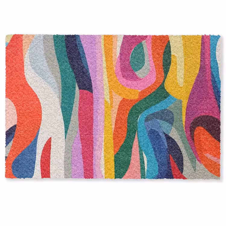 Deurmat - Abstract - Kleurrijk - Golven - Lijnen — 1