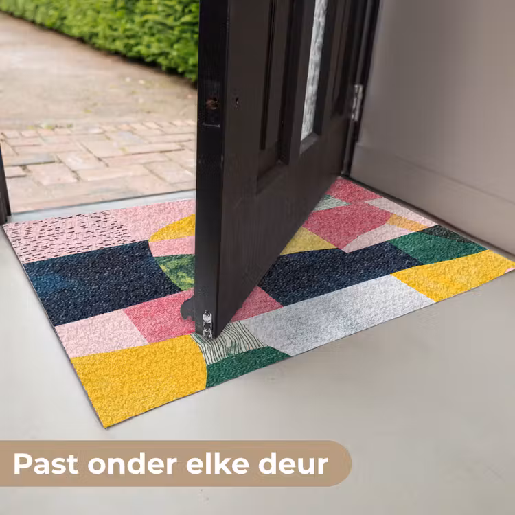 Deurmat - Abstract - Roze - Lappen - Vormen - Geel — 7