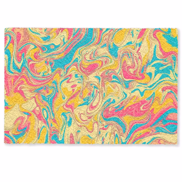Deurmat - Geel - Roze - Blauw - Retro — 1