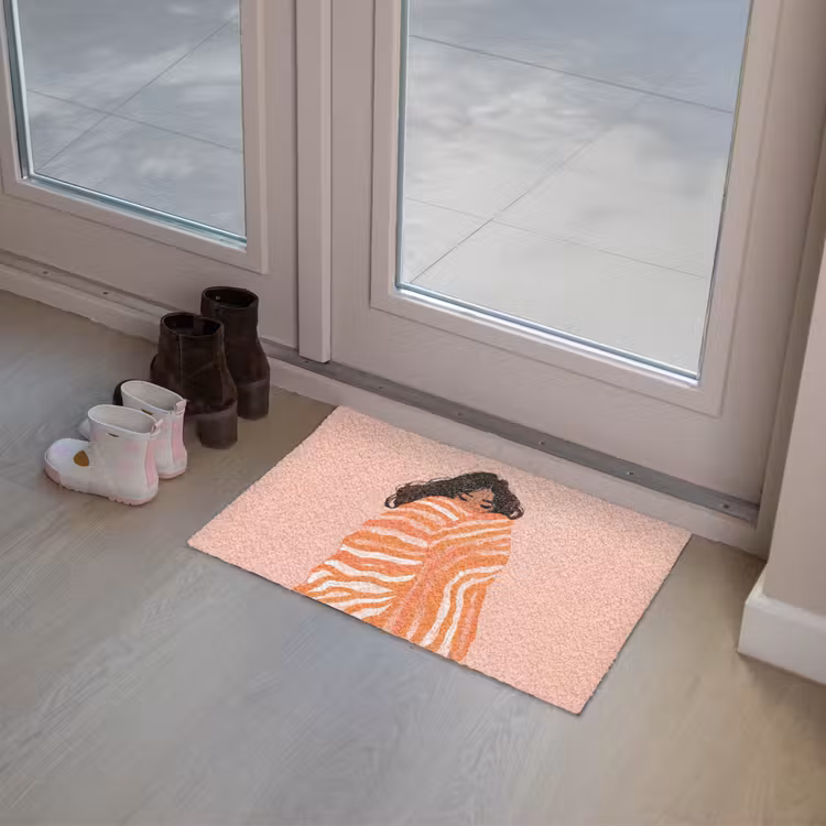 Deurmat - Meisje - Deken - Gestreept - Oranje — 8