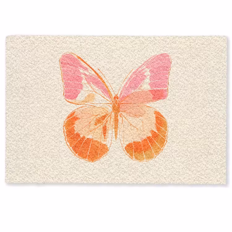 Deurmat - Oranje - Vlinder - Minimalistisch — 1
