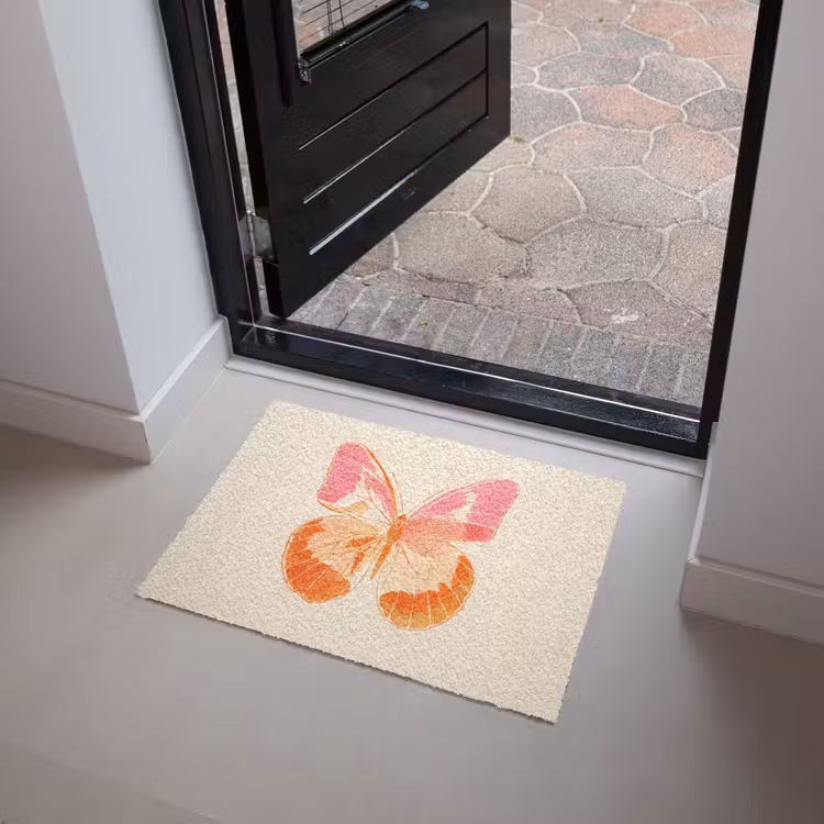 Deurmat - Oranje - Vlinder - Minimalistisch — 4