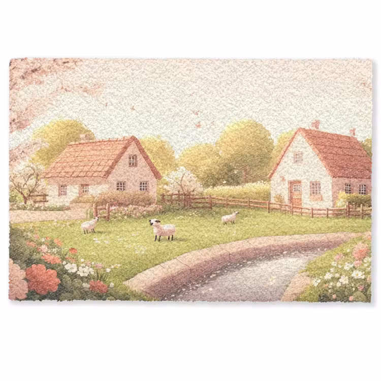 Deurmat - Schapen - Huisje - Platteland — 1