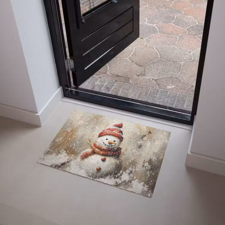 Deurmat - Sneeuwpop - Winter - Sneeuw - Beige — 4