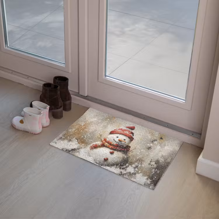 Deurmat - Sneeuwpop - Winter - Sneeuw - Beige — 8
