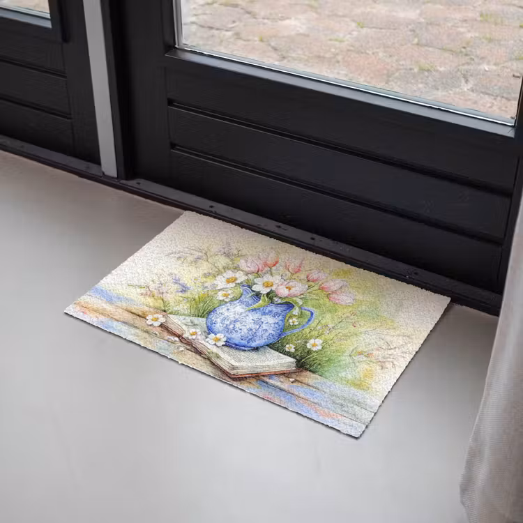 Deurmat - Vaas - Delftsblauw - Madeliefjes — 2